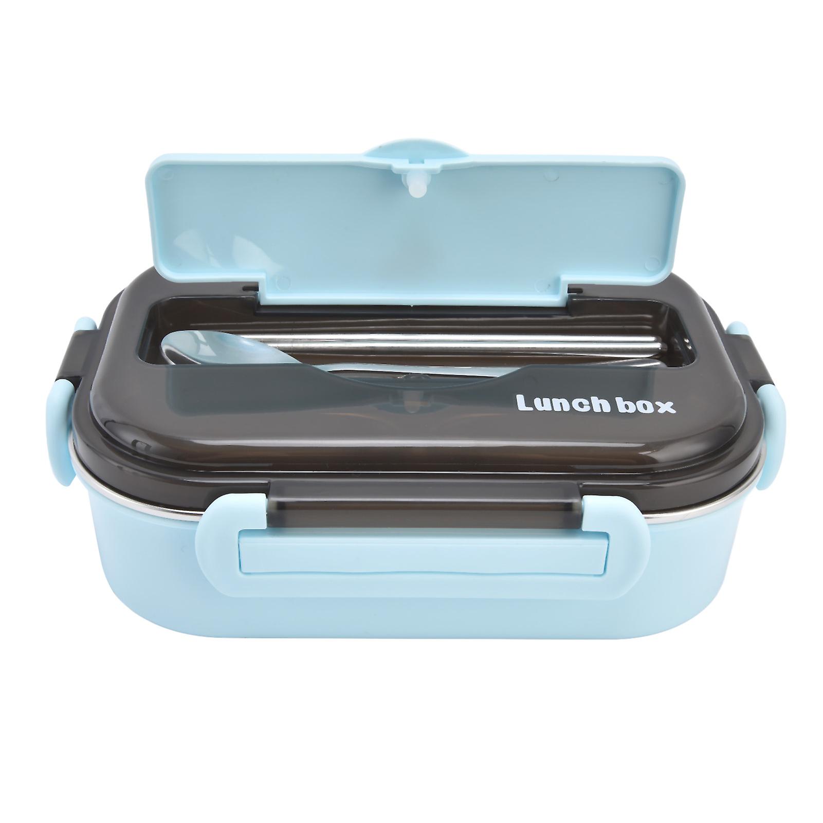 1l Bento Box 304 Stainless Steel Compartment Leak Proof Portable Thermal Lunch Box With Chopsticks Spoon For Picnicblue