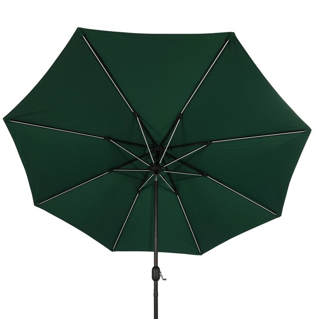 11 x27 X 11 x27 Calypso Ii Market Patio Umbrella With Solar Led Strip Lights Hunter Green Island Umbrella