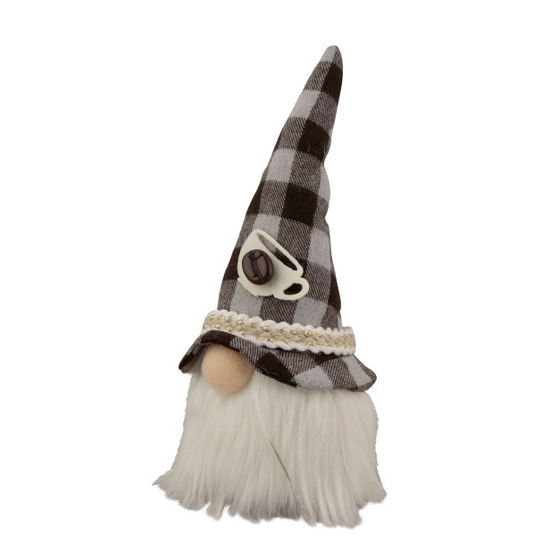 Brown And Gray Gingham Pattern Coffee Gnome