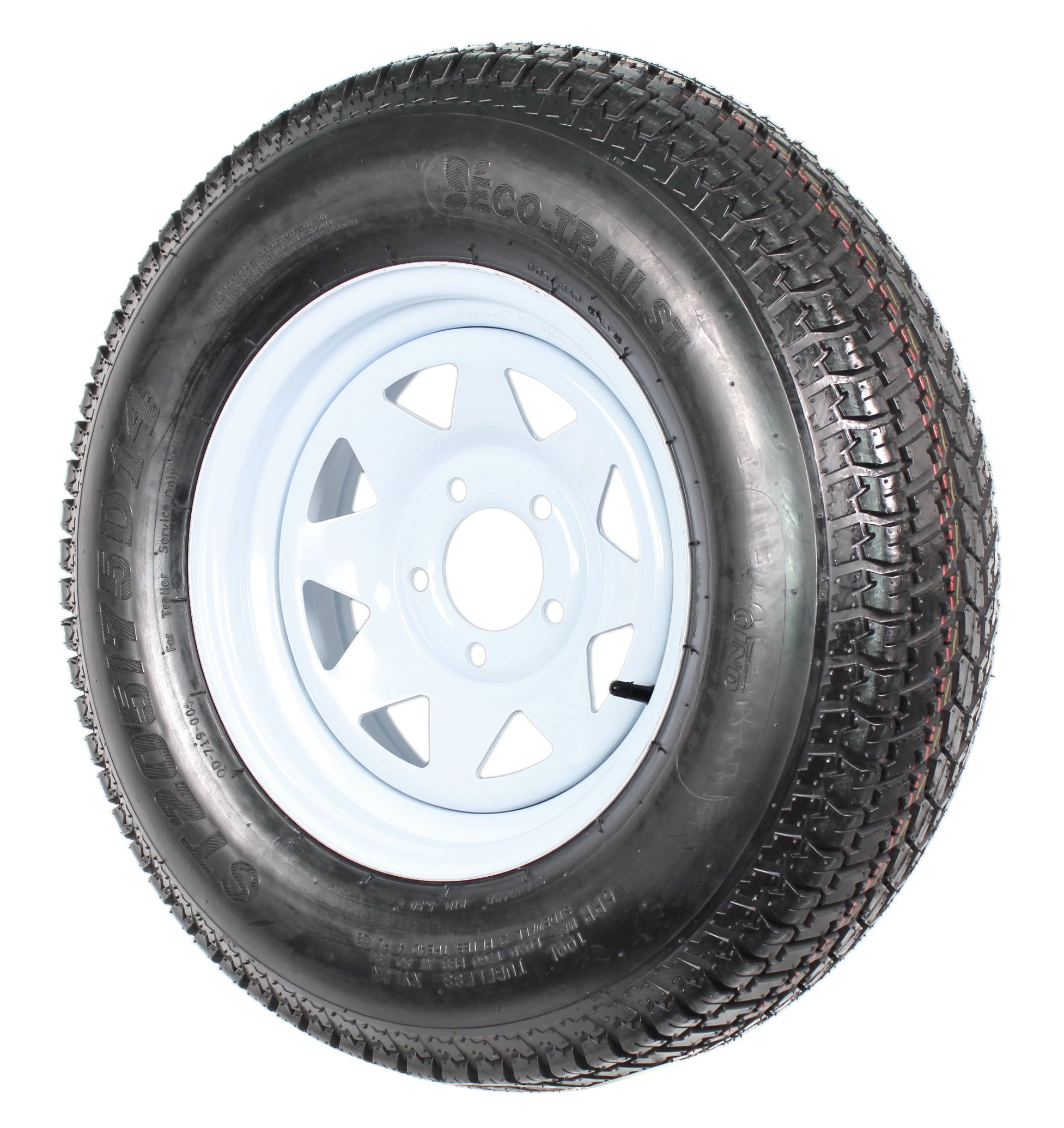 2-Pk Trailer Tire Rim ST205/75D14 2057514 F78-14 14 LRC 5 Lug White Spoke Wheel