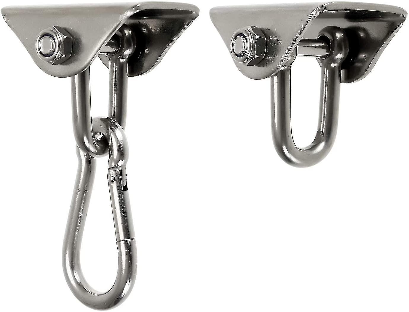 Set Of 2 Heavy Duty Swing Hangers 750kg， Stainless Steel 180 Swivel Hammock Hooks For Concrete Wooden Sets Playground