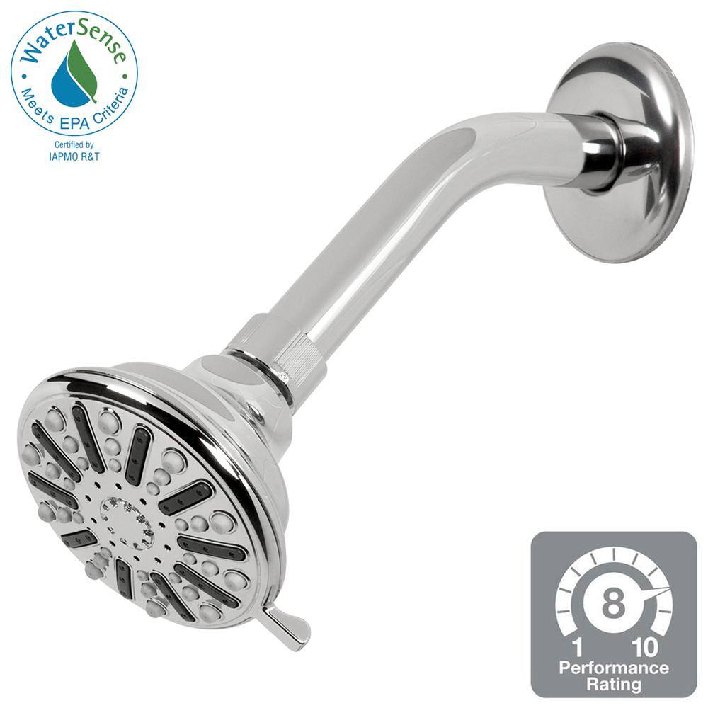 Glacier Bay 3-Spray 3.5 in. Single Wall Mount Fixed Adjustable Shower Head in Chrome 8462000HC