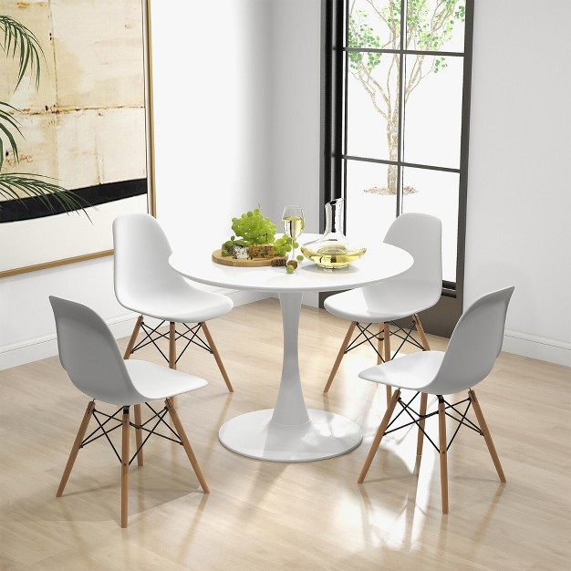 Tangkula 5 Pcs Dining Set Modern Round Dining Table 4 Chairs For Small Space Kitchen