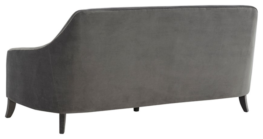 TOV Furniture Neveah Grey Velvet Upholstered Sofa   Transitional   Sofas   by TOV Furniture  Houzz