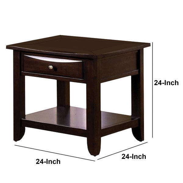 Baldwin Transitional End Table， Espresso Finish