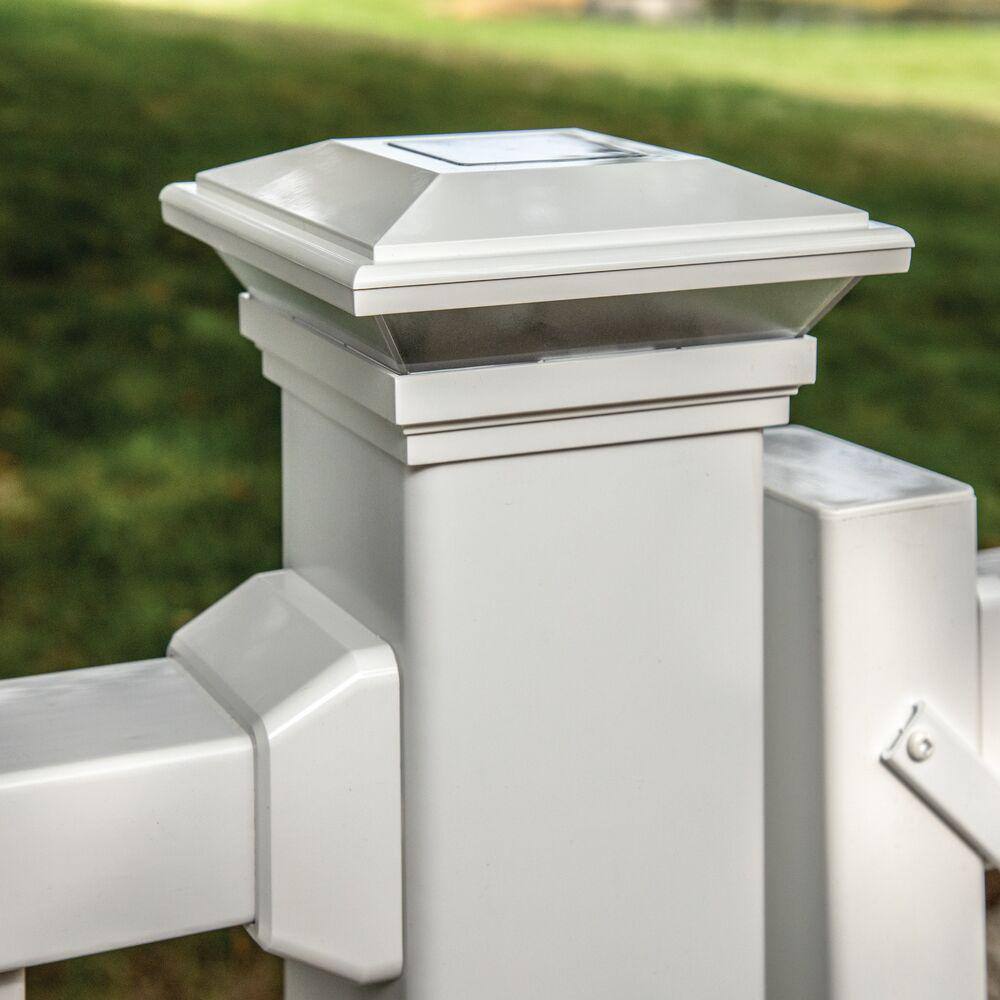 Veranda 4 in. x 4 in. White Vinyl Solar Post Cap 73013136