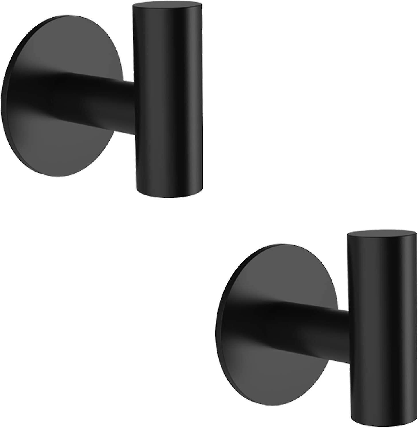 Wall Mounted Towel Hook Bathroom Towel Rack Hooks Blacktowel Rack Holder Storage 2 Pieces