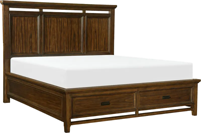 Frankie Brown Cherry Queen Storage Bed