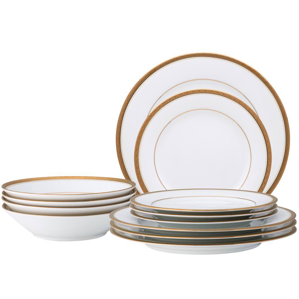 Noritake Charlotta Gold 12-Piece Dinnerware (Set for 4) 1716-12H