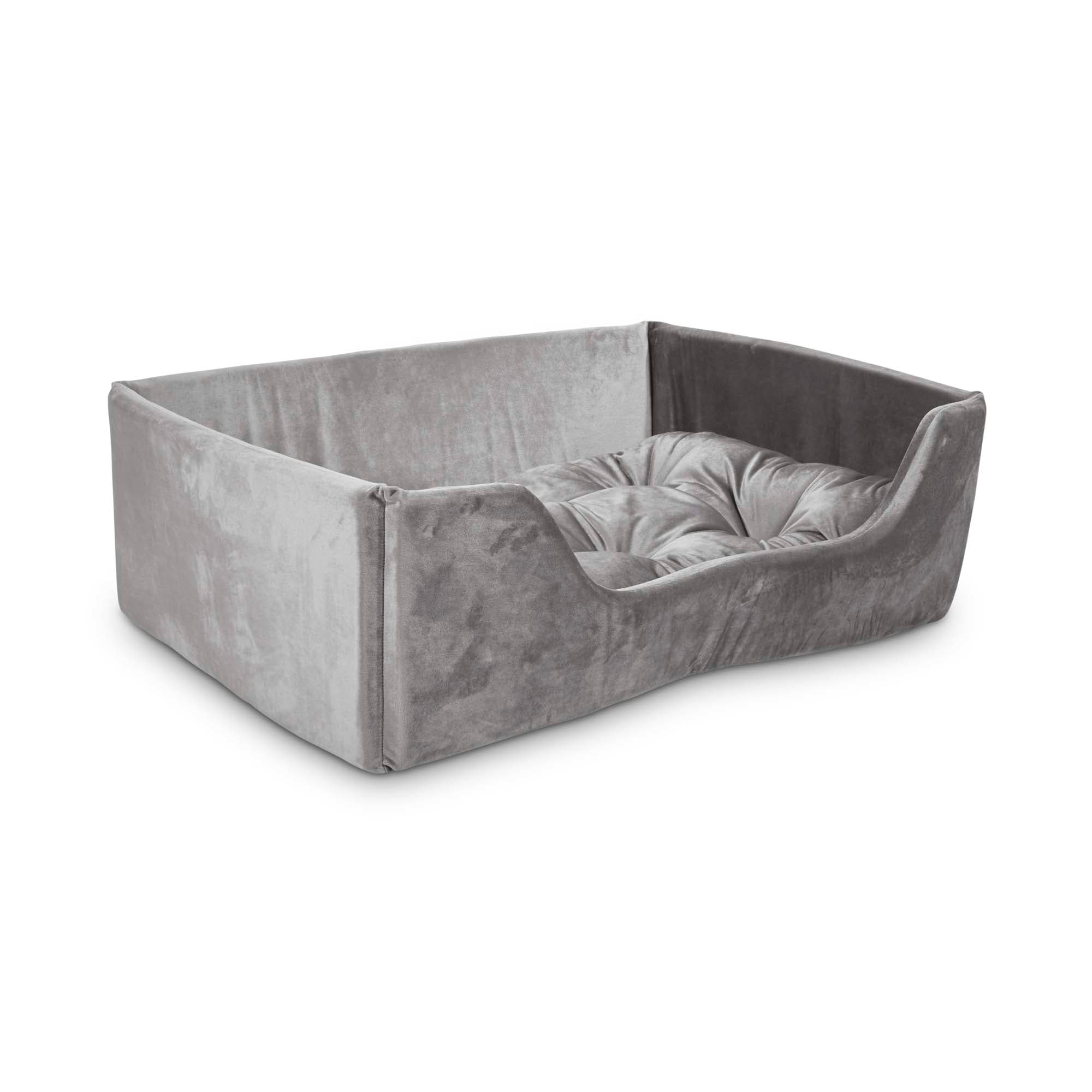 EveryYay Grey Snooze Fest Cuddler Box Dog Bed， 24