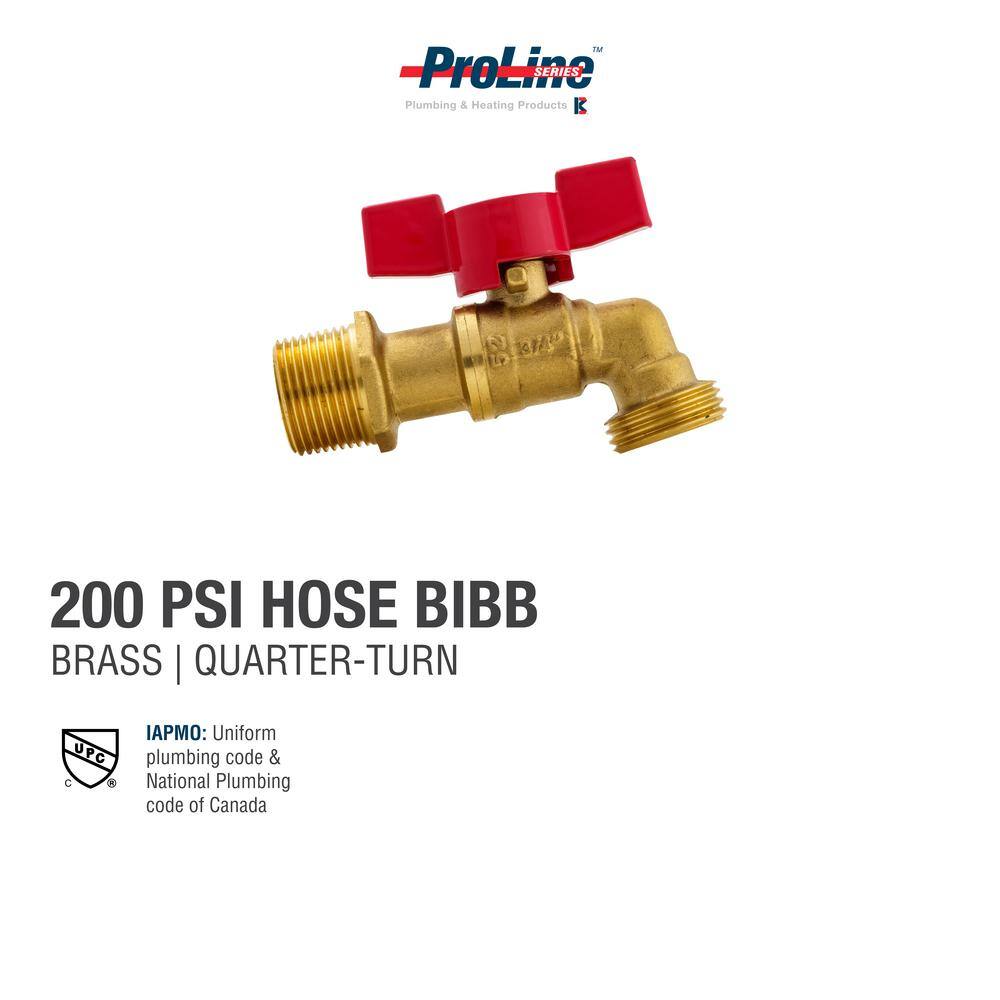 ProLine Series 34 in. Brass MPTSWT x MHT Quarter-Turn Hose Bibb 103-024HN