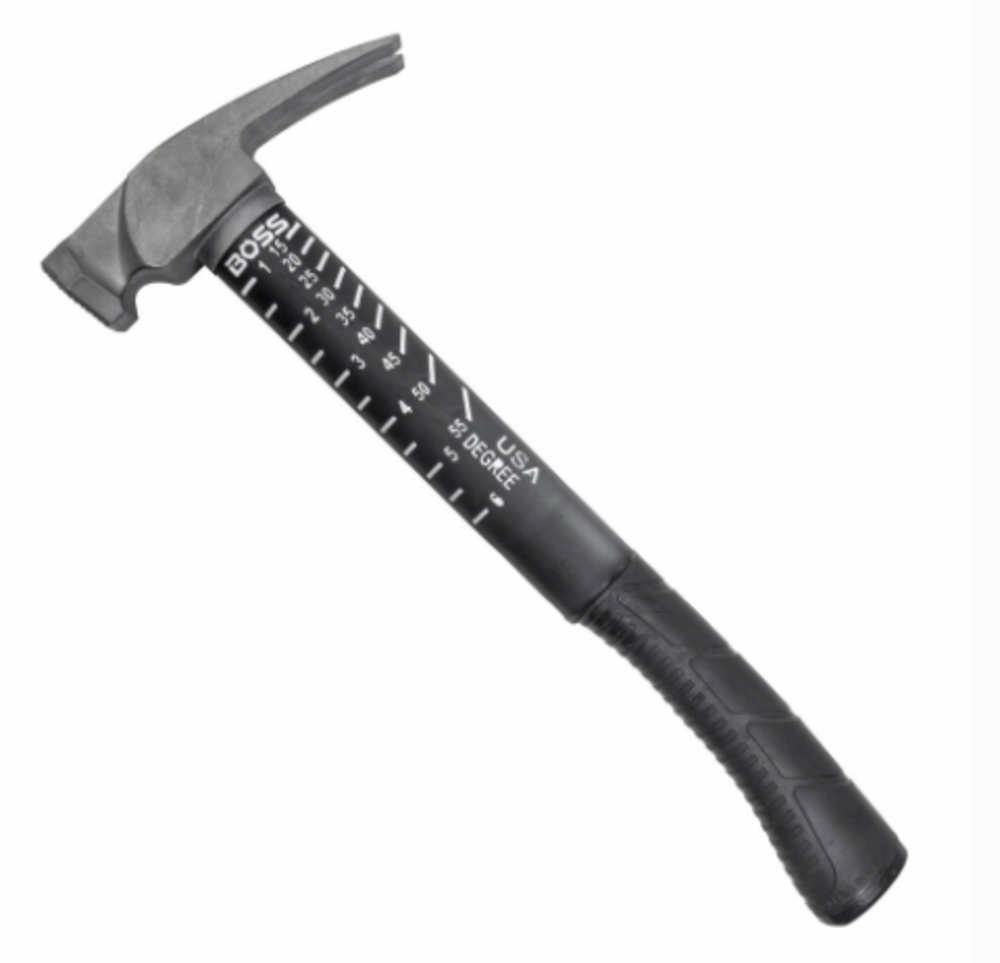 Boss Hammers 16oz Titanium Hybrid Fiberglass Handle Hammer Milled Face ;