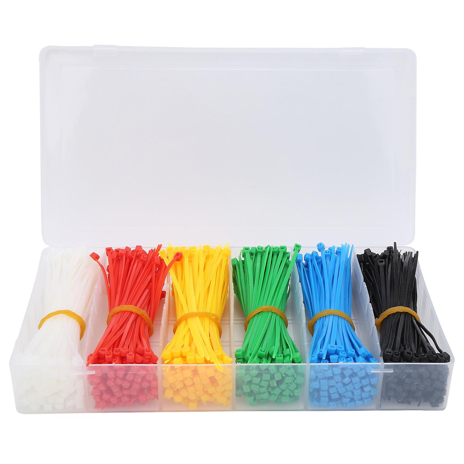 900pcs Selflocking Nylon Cable Ties Multicolor Portable Zip Ties Organizer Accessory