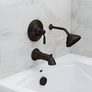 KOHLER Worth Single-Handle 3-Spray Tub and Shower Faucet in Oil Rubbed Bronze (Valve Included) K-R76258-4E-2BZ