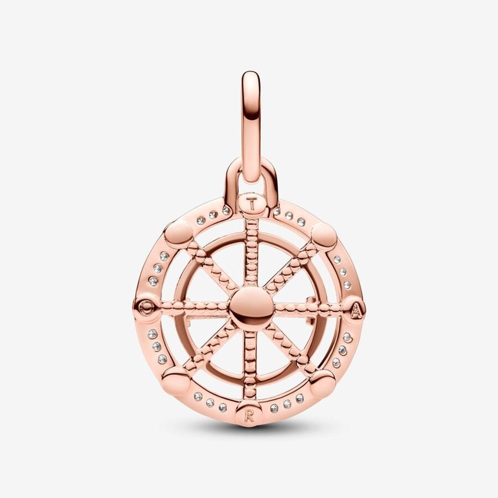 PANDORA  Pandora ME Wheel of Fortune Medallion Charm - 14k Rose gold-plated unique metal blend