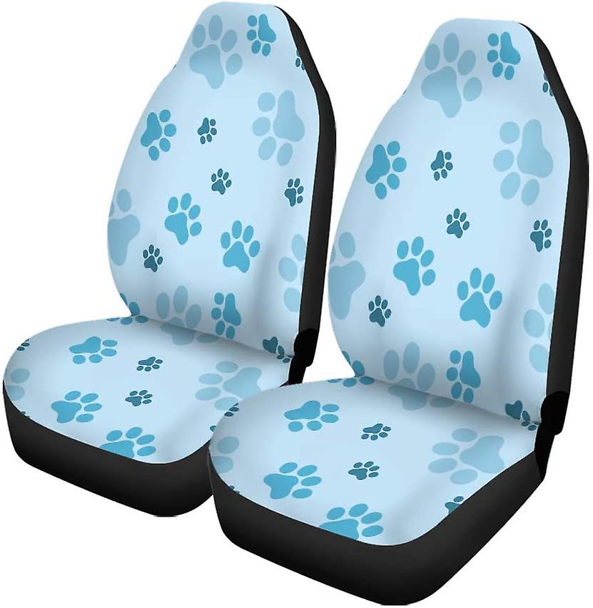 Set Of 2 Car Seat Covers Dog Paw Print Plum Blossom Print Universal Auto Front Seats Protector Fits For Car，suv Sedan，truck D---47017