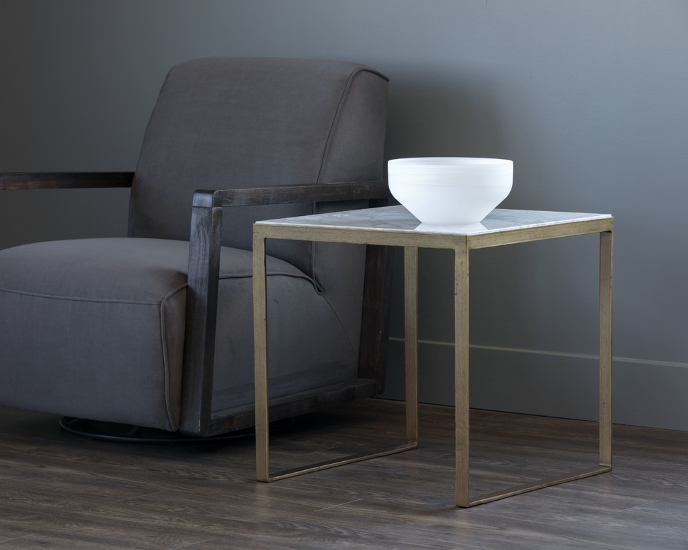 Evert End Table  White   Contemporary   Side Tables And End Tables   by HedgeApple  Houzz