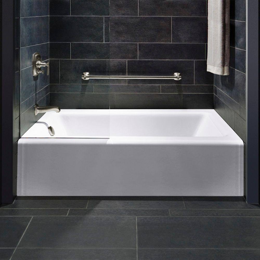 KOHLER Bellwether 60 in. x 32 in. Soaking Bathtub with Left-Hand Drain in White K-875-0