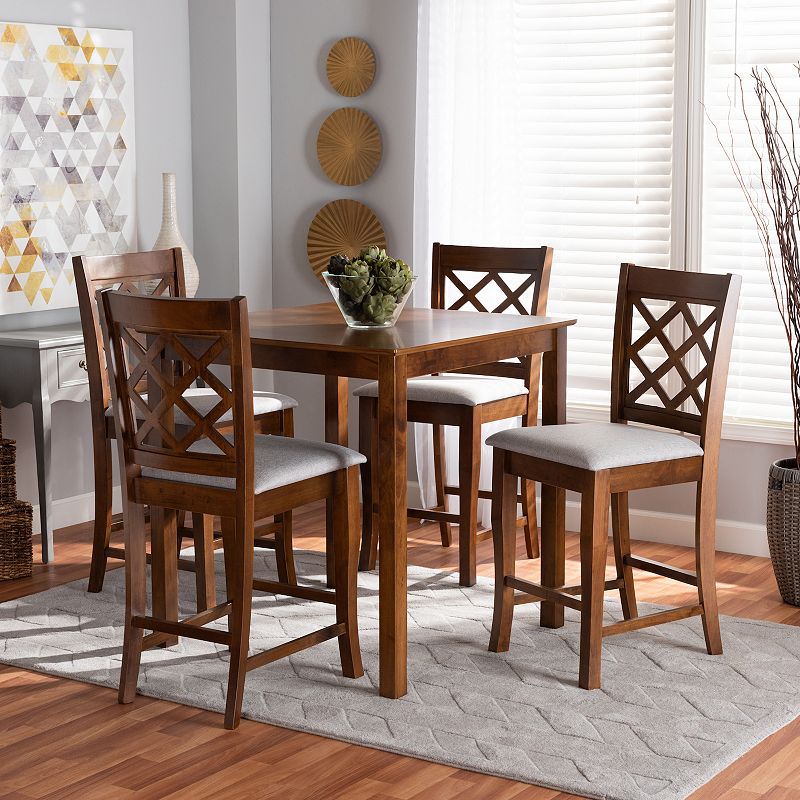 Baxton Studio Alora Pub Table and Chair 5-piece Set