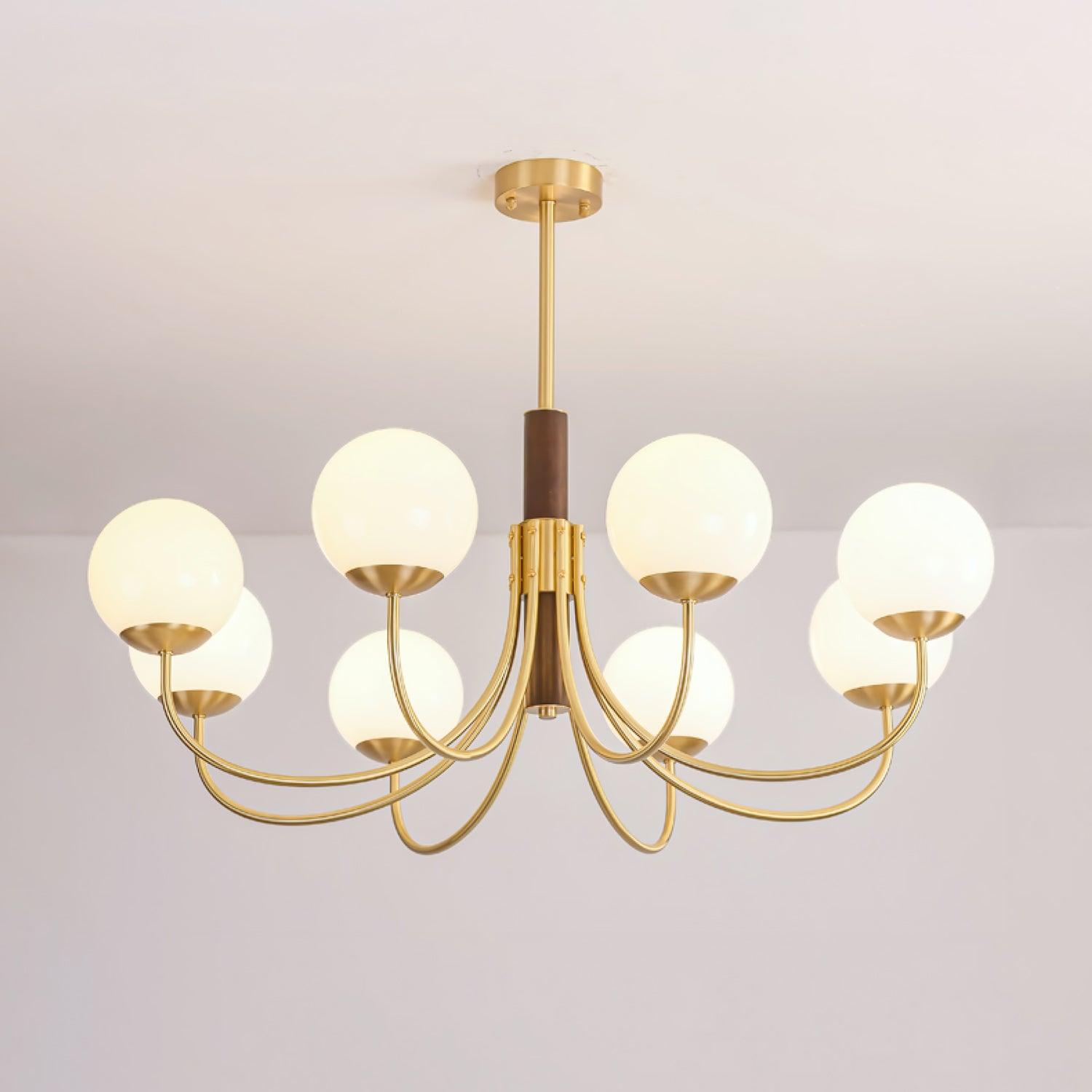 Midas Touch Walnut Sphere Chandelier