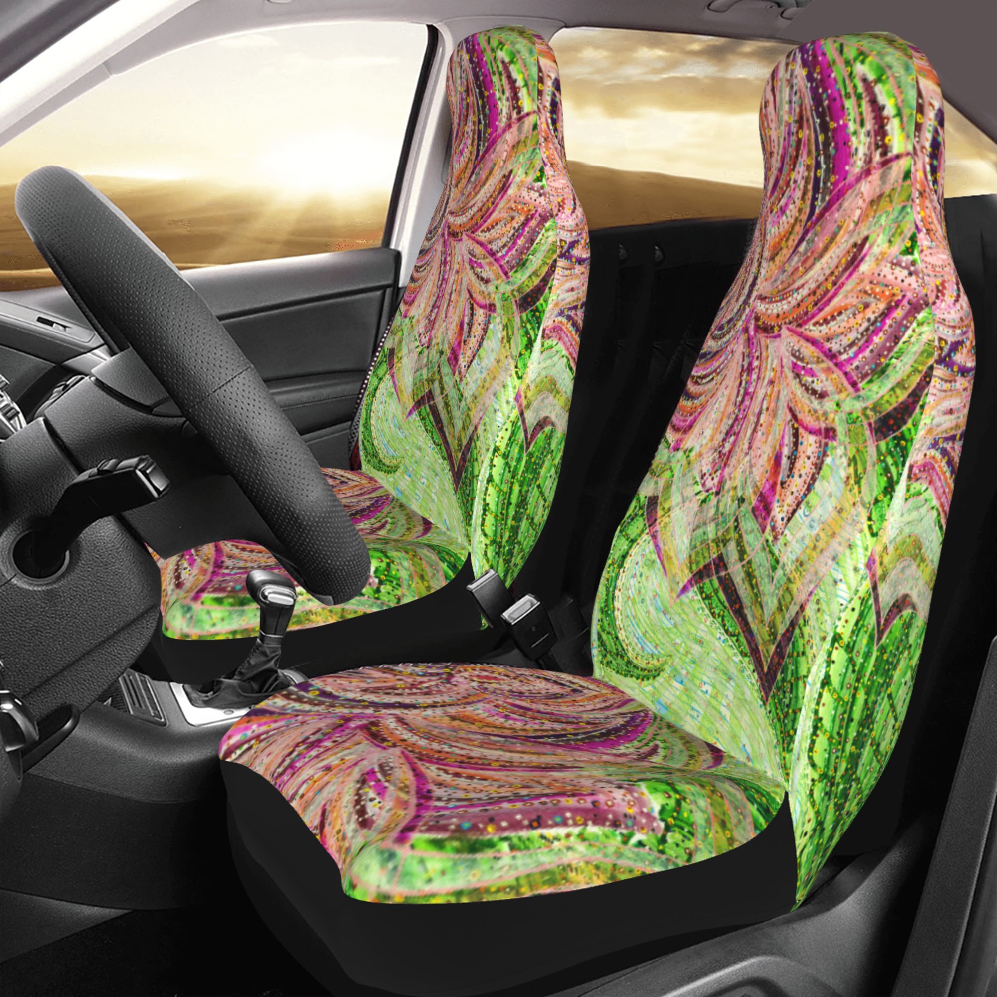 ZICANCN Car Seat Cover Abstract Flower Oil Painting Car Front Seat Covers Protectors ， Automotive Seat Covers for Cars Trucks Suv