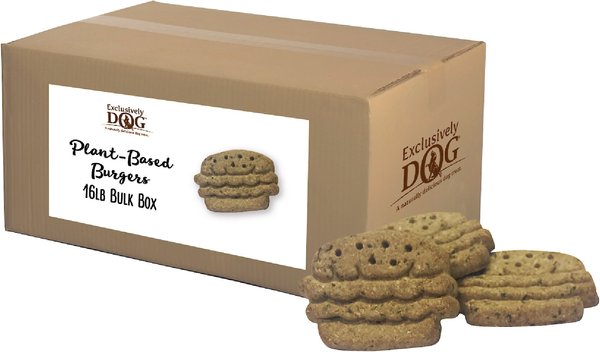 Exclusively Dog Plant-Based Burger Dog Treats， 16-lb box