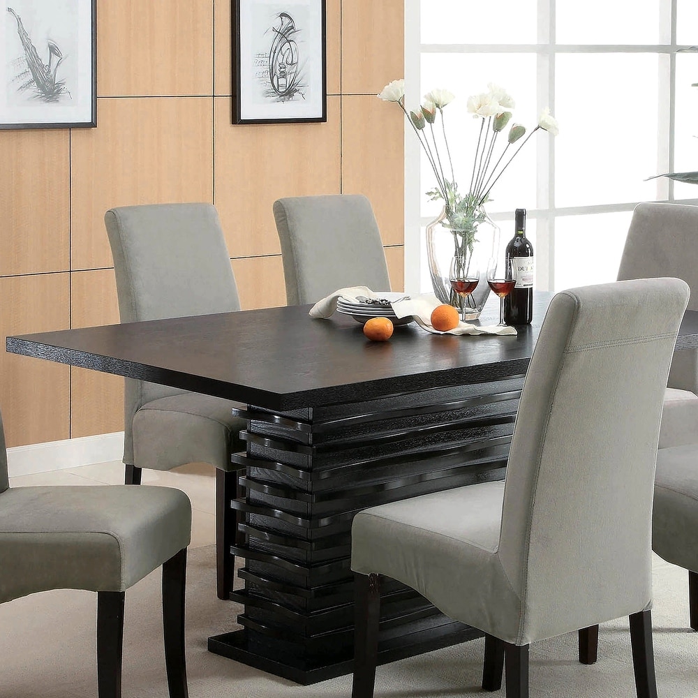 Modern Black Wave Design Dining Table   Table Only