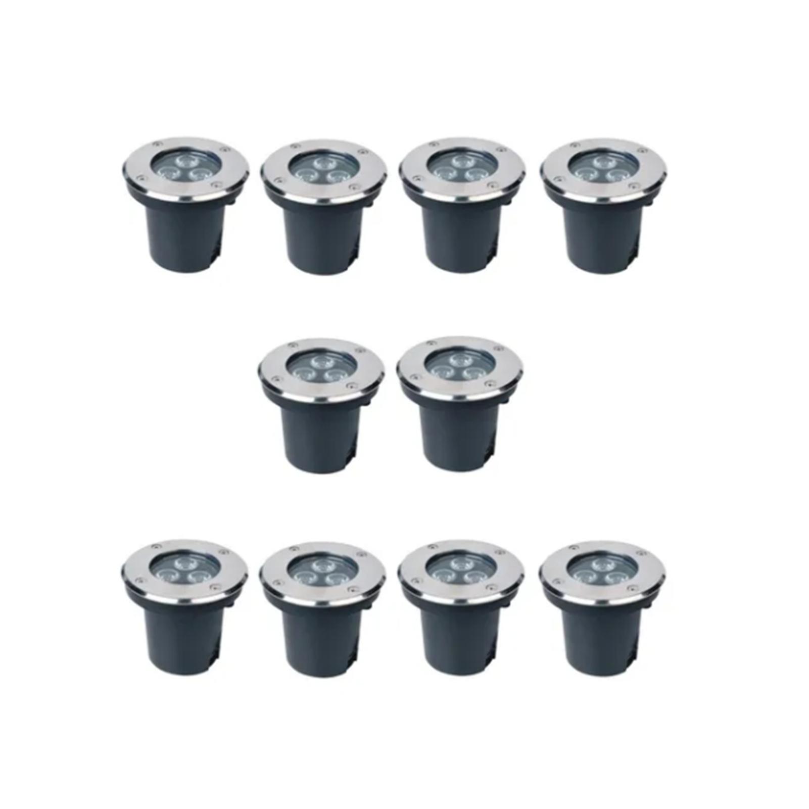 10pcs Led Underground Light Garden Lawn Lamp Ip67 Waterproof Ground Light For Outdoor Courtyard - Durable Stainless Steel And Glass Material[warm Ligh