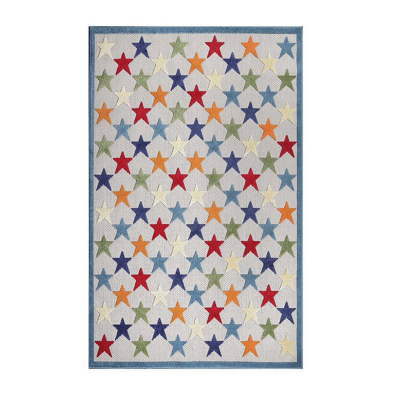 Superior Modern Stars Indoor Outdoor Area Rug