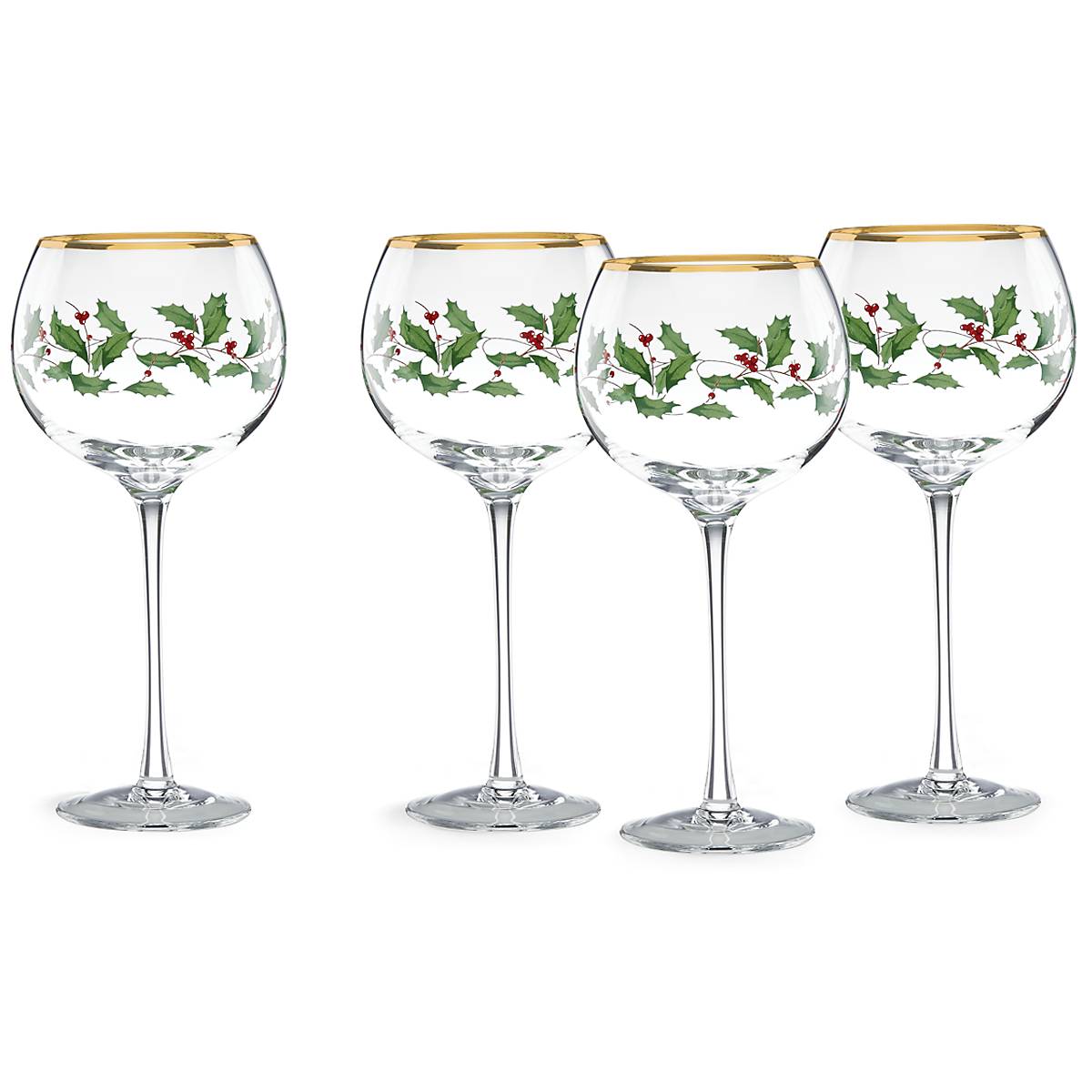 Holiday 4-Piece Wine Balloon Glass Set