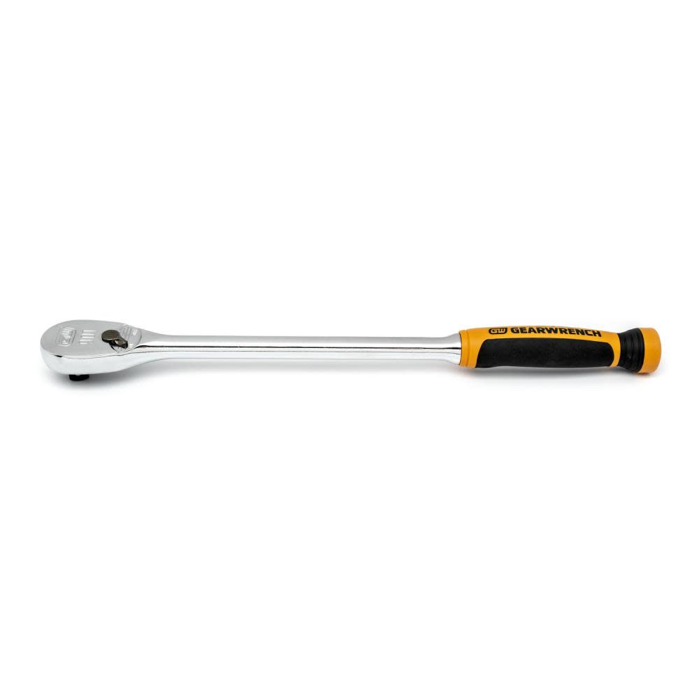 1/2 Drive 90 Tooth Long Handle Dual Material Teardrop Ratchet 16-1/2 ;