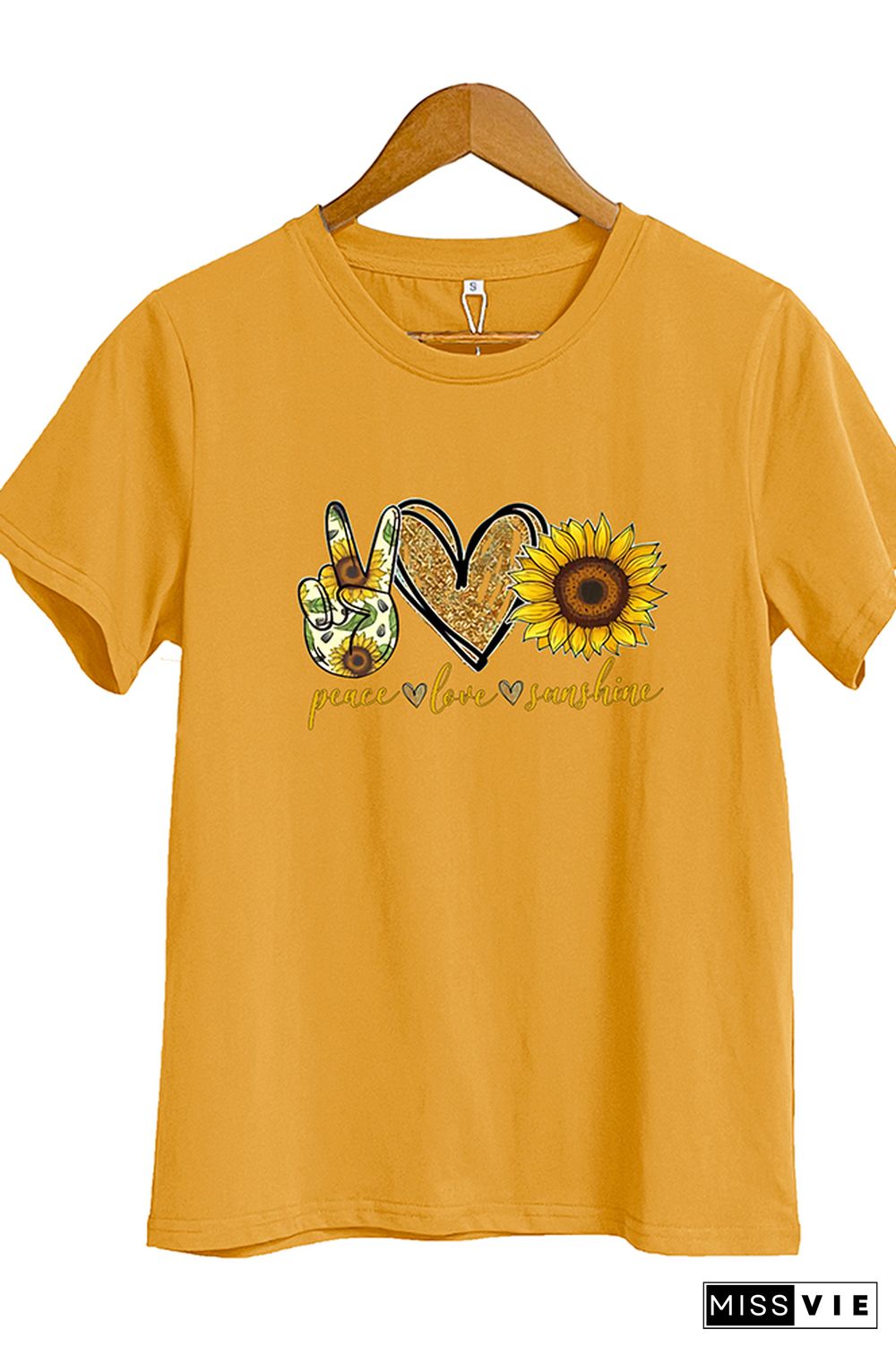 Peace Love Sunshine Short Sleeve Graphic Tee Wholesale