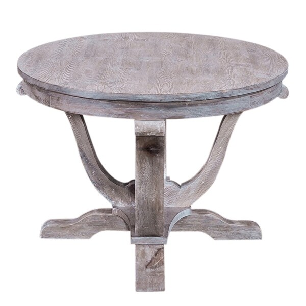 The Gray Barn Greystone Mill Stone White Wash Wire brush Oval Cocktail Table