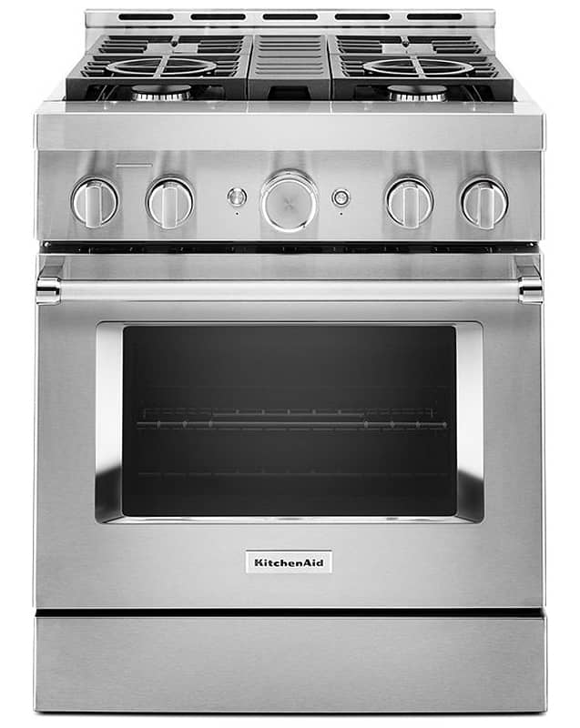 KitchenAid 30 Stainless Steel Smart Commercial-Style Gas Range With 4 Burners