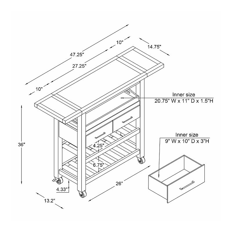 Linon Kenton Kitchen Cart