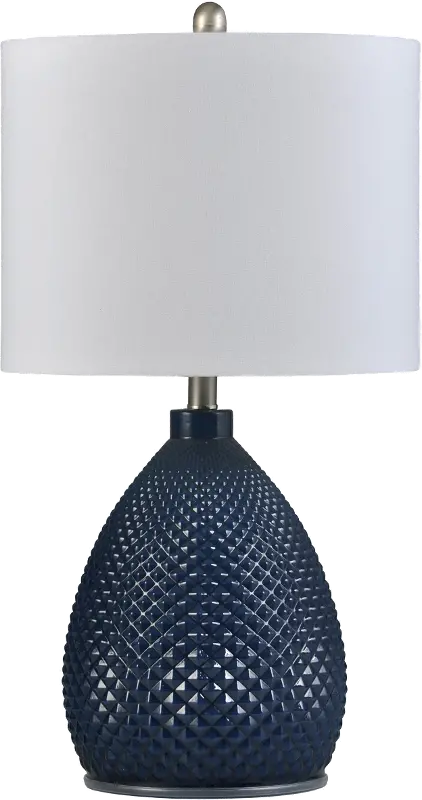 26 Inch Navy Blue Glass Table Lamp