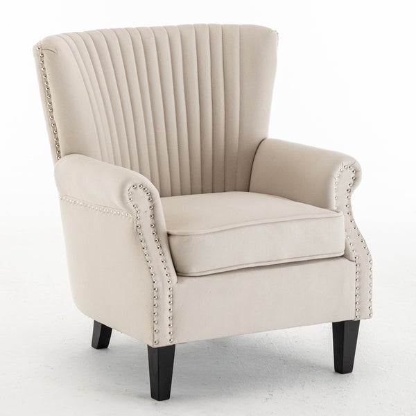 Accent Chair Wingback Chair Tufted Armchair with Padded Seat