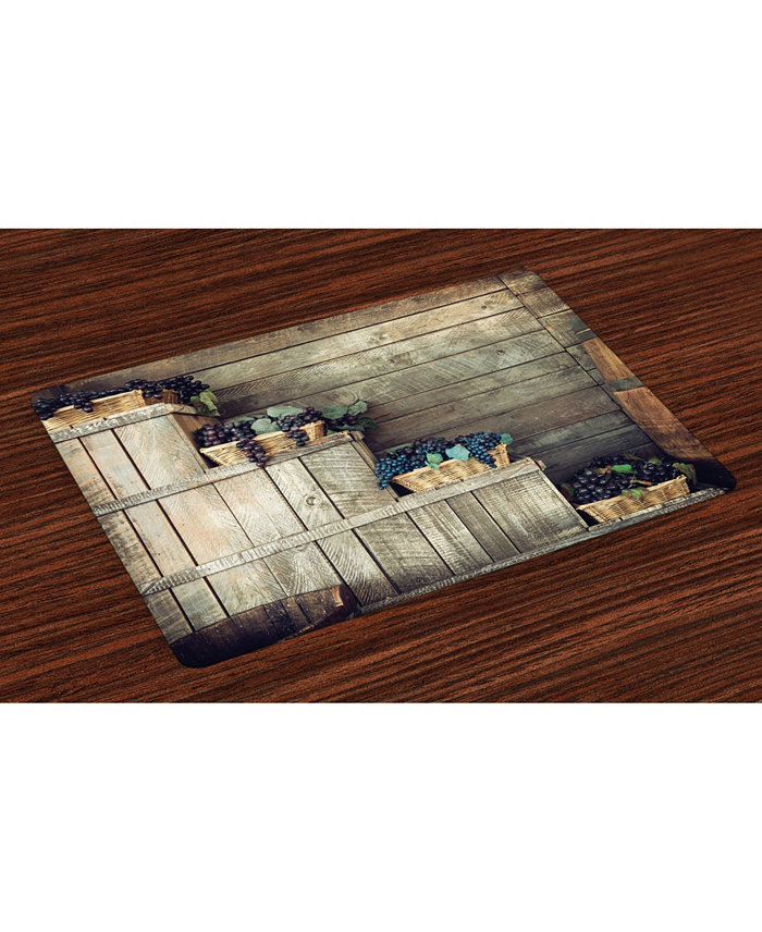 Ambesonne Vineyard Place Mats Set of 4