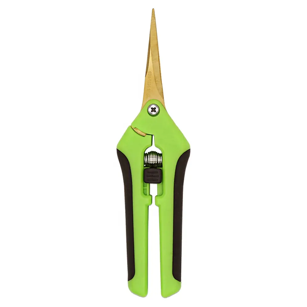 Factory direct sales Gold blade 6.5 Inch Gardening Scissors Hand Pruner Pruning Shear with Stainless Steel Blades