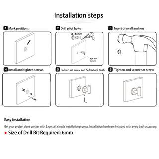 ATKING 4-Pieces Wall-Mounted Stainless Steel Bathroom Robe Hook in Matte Black A4BK-802