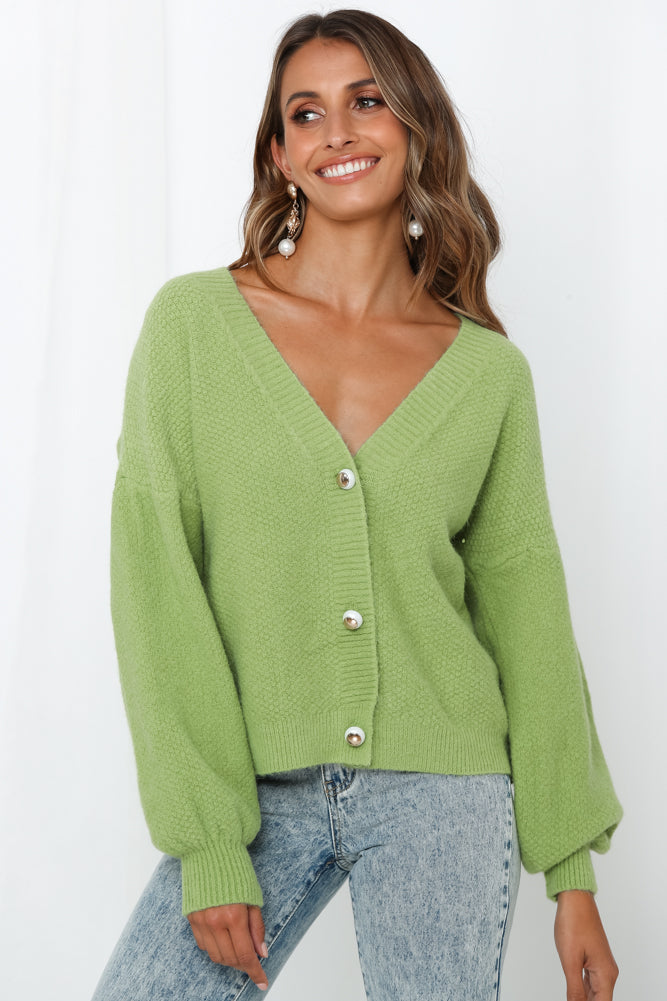 Notice Me Knit Cardigan Green