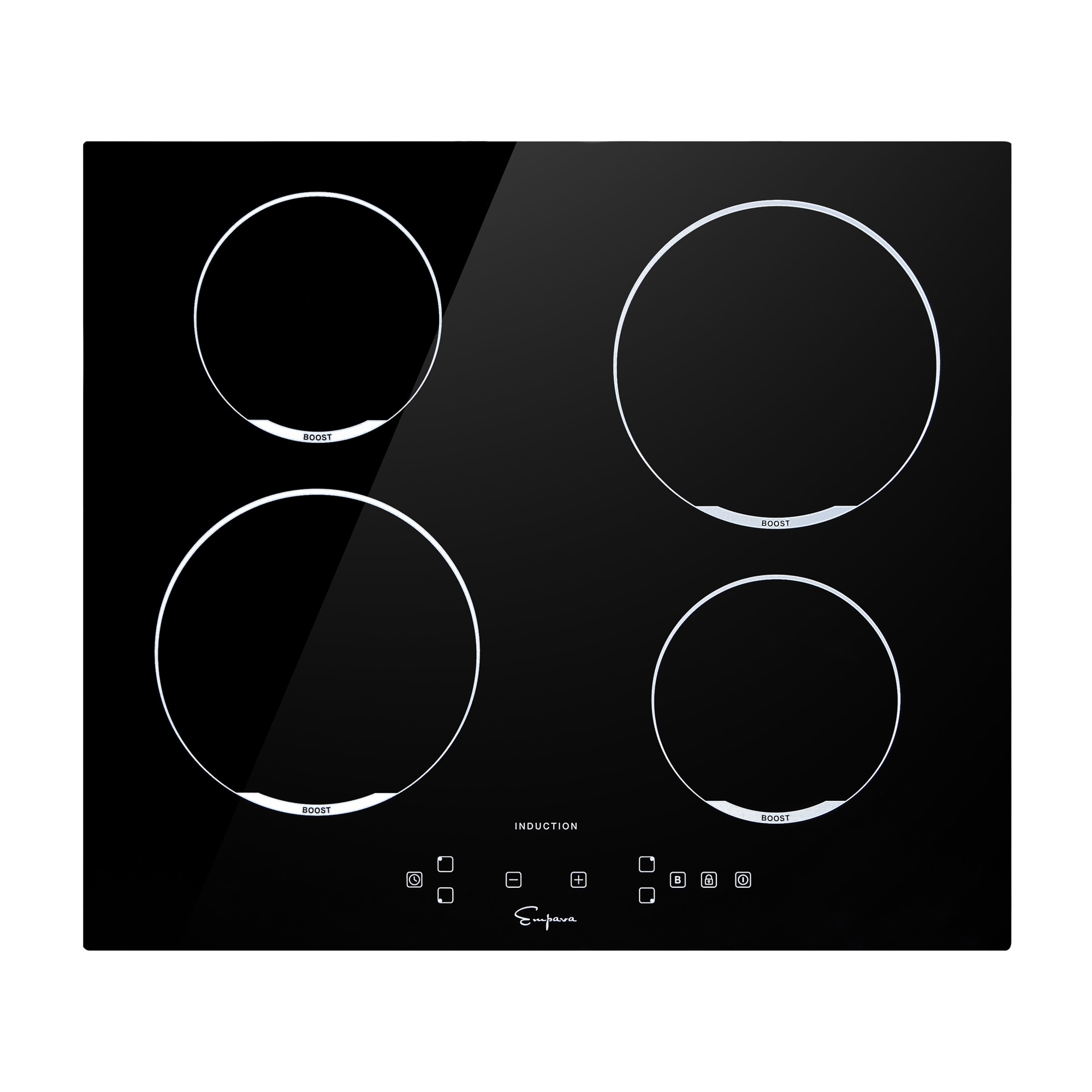 24-in Electric Induction Cooktop with 4 Elements including 3，000-Watt Element