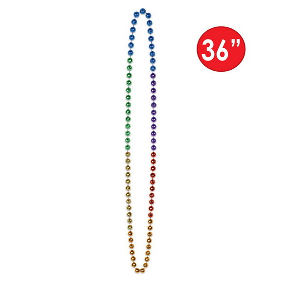 Beistle 53308 Rainbow Beads  7mm x 36