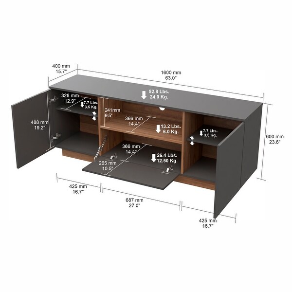 Inval Modern Dark Grey TV Stand