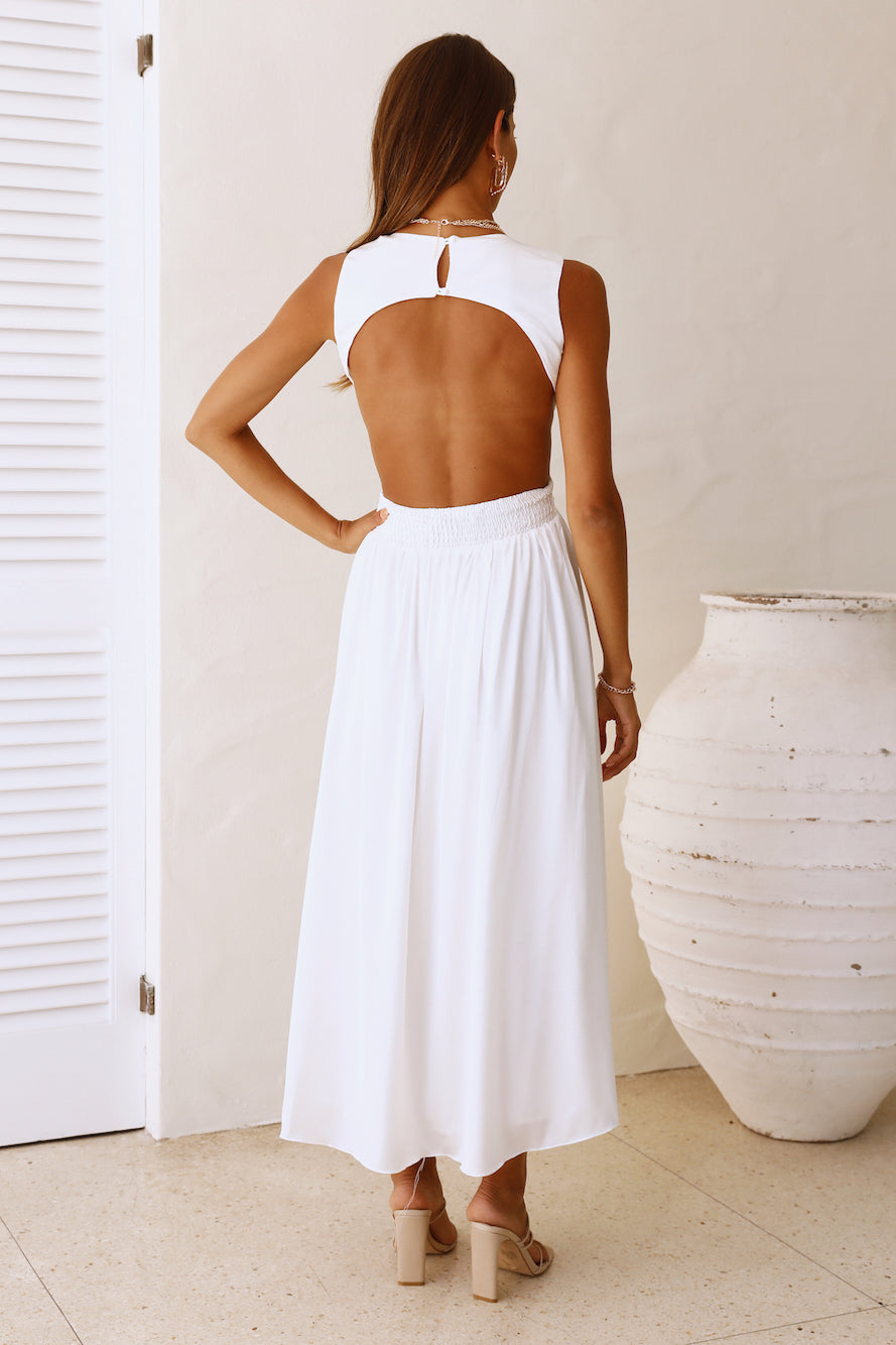 Lovely Travels Midi Dress White