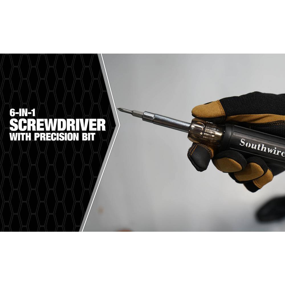 Southwire 6-In-1 Screwdriver with Precision Bit 65028840