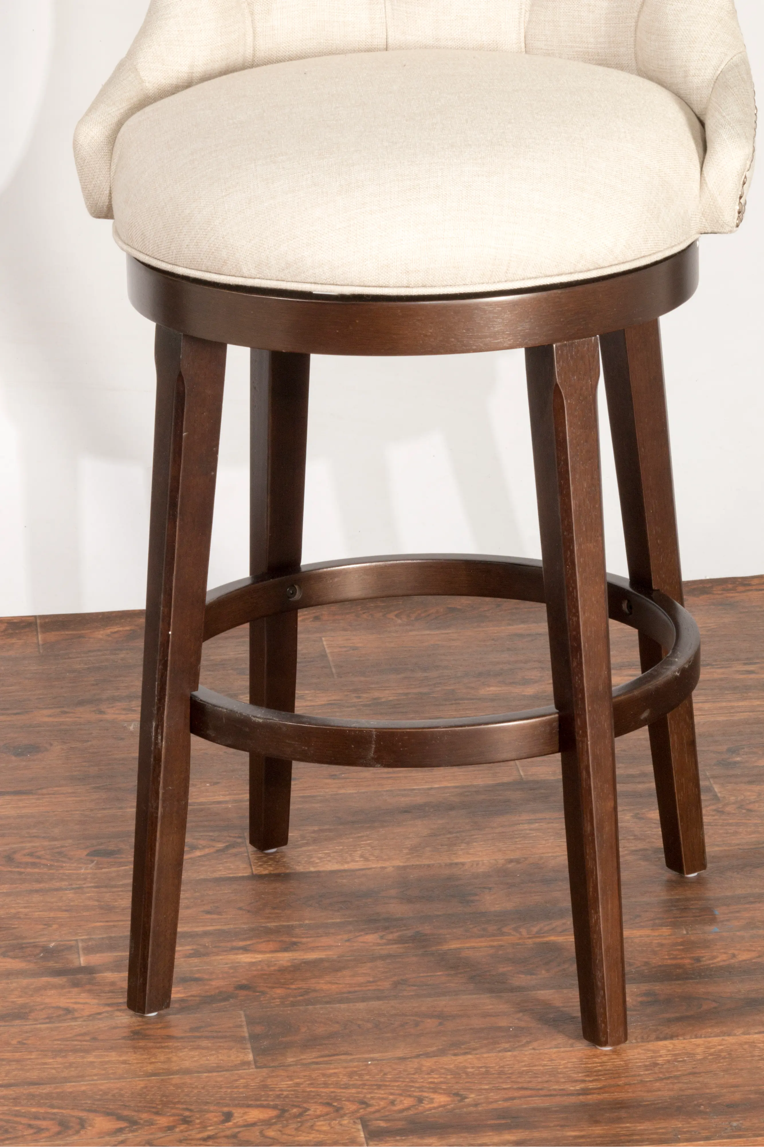 Cream Upholstered Swivel Counter Height Stool - Halbrooke