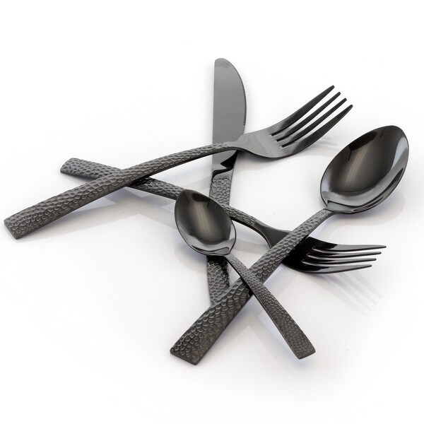 20 Piece Stainless Steel Flatware Set in Black