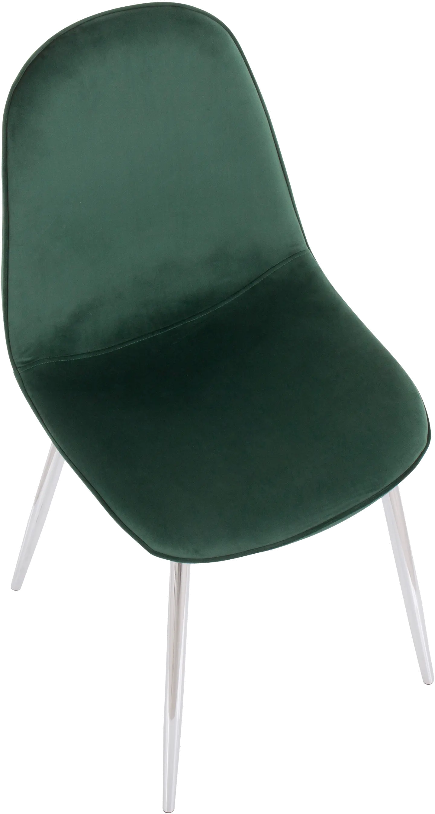 Contemporary Green and Chrome Dining Room Chair (Set of 2) - Pebble