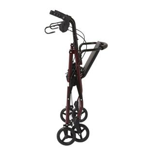 Medline Steel Lightweight Folding 4-Wheel Rollator in Red MDS86850ES